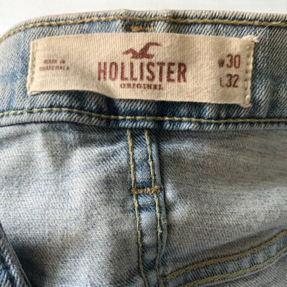 Hollister Womens Light Wash Blue Skinny Ankle Jeans With Ripped Detail W30 L32 - Picture 5 of 6